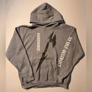 Vtg Metallica Hardwired Self Destruct Rock N Roll Band Pullover Hoodie Large 90s